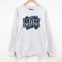 L★古着 ジャンスポーツ 長袖 スウェット メンズ 00年代 00s メイン MOM 大学 刺繍 ロング丈 クルーネック グレー 霜降り 25mar17 中古 スエット トレーナー トップス
