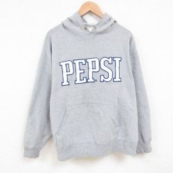 XL★古着 長袖 スウェット パーカー メンズ 90年代 90s ペプシコーラ 刺繍 大きいサイズ グレー 霜降り 25mar17 中古 スエット トレーナー トップス