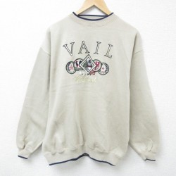 L★古着 長袖 スウェット メンズ 00年代 00s コロラド クルーネック 薄茶 ブラウン 25mar17 中古 スエット トレーナー トップス