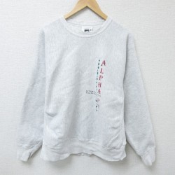 【50%OFF】XL★古着 リー Lee 長袖 スウェット メンズ 90年代 90s 葉 クルーネック USA製 薄グレー 霜降り 25mar17 中古 スエット トレーナー トップス