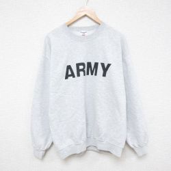 L★古着 ジャージーズ 長袖 スウェット メンズ 00年代 00s ミリタリー アーミー ARMY クルーネック グレー 霜降り 25mar18 中古 スエット トレーナー トップス