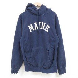 S★古着 MVスポーツ 長袖 スウェット パーカー メンズ 00年代 00s MAINE 紺 ネイビー 25mar18 中古 スエット トレーナー トップス