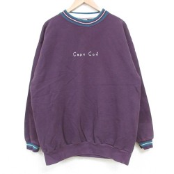 L★古着 長袖 スウェット メンズ 00年代 00s ケープコッド 鹿の子 クルーネック 紫 パープル 25mar18 中古 スエット トレーナー トップス