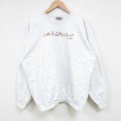 【20%OFF】L★古着 ヘインズ Hanes 長袖 スウェット メンズ 00年代 00s 犬 クルーネック 薄グレー 霜降り 25mar19 中古 スエット トレーナー トップス