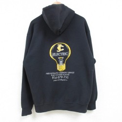 XL★古着 ラッセル 長袖 スウェット パーカー メンズ 00年代 00s ELECTRIC 黒 ブラック 25mar19 中古 スエット トレーナー トップス