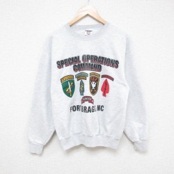 【50%OFF】M★古着 ジャージーズ 長袖 スウェット メンズ 00年代 00s ミリタリー レンジャー クルーネック 薄グレー 霜降り 25mar21 中古 スエット トレーナー トップス