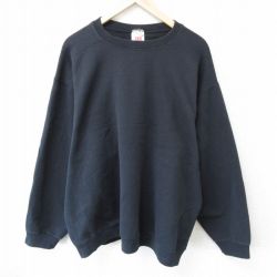 XL★古着 ウィルソン 長袖 スウェット メンズ 00年代 00s 無地 大きいサイズ クルーネック 黒 ブラック 25mar19 中古 スエット トレーナー トップス