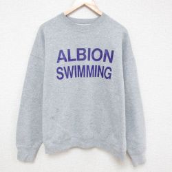 【50%OFF】XL★古着 フルーツオブザルーム 長袖 スウェット メンズ 00年代 00s ALBION SWIMMING クルーネック グレー 霜降り 25mar25 中古 スエット トレーナー トップス