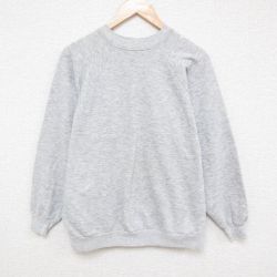 L★古着 長袖 スウェット メンズ 90年代 90s 無地 クルーネック グレー 霜降り 25mar25 中古 スエット トレーナー トップス