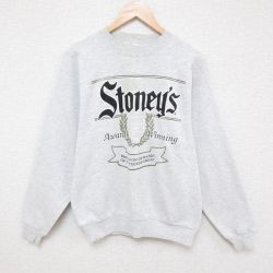【50%OFF】M★古着 オニータ ONEITA 長袖 スウェット メンズ 90年代 90s Stoneys クルーネック USA製 薄グレー 霜降り 25mar25 中古 スエット トレーナー トップス