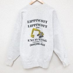 【50%OFF】XL★古着 リー Lee 長袖 スウェット メンズ 00年代 00s ショベルカー 大きいサイズ クルーネック 薄グレー 霜降り 25mar25 中古 スエット トレーナー トップス