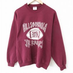 L★古着 ジャージーズ 長袖 スウェット メンズ 00年代 00s フットボール クルーネック エンジ 25mar22 中古 スエット トレーナー トップス