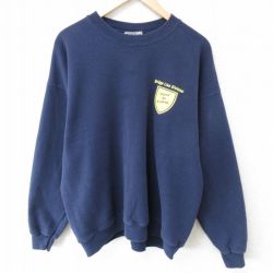 XL★古着 リー Lee 長袖 スウェット メンズ 90年代 90s Bridge Line クルーネック USA製 紺 ネイビー 25mar22 中古 スエット トレーナー トップス
