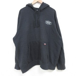 【20%OFF】XL★古着 ディッキーズ Dickies 長袖 スウェット パーカー メンズ 00年代 00s ワンポイントロゴ 黒 ブラック 25mar24 中古 スエット トレーナー トップス
