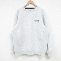 XL★古着 長袖 スウェット メンズ ヤシの木 大きいサイズ クルーネック グレー 霜降り 25mar24 中古 スエット トレーナー トップス