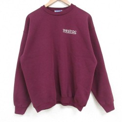L★古着 ヘインズ Hanes 長袖 スウェット メンズ 80年代 80s westroc クルーネック USA製 紫 パープル 25mar24 中古 スエット トレーナー トップス