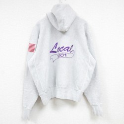 【20%OFF】XL★古着 長袖 スウェット パーカー メンズ 90年代 90s SEIU 星条旗 大きいサイズ USA製 グレー 霜降り 25mar24 中古 スエット トレーナー トップス