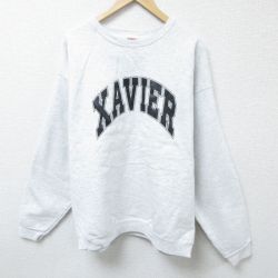 【50%OFF】XL★古着 フルーツオブザルーム 長袖 スウェット メンズ 00年代 00s XAVIER クルーネック 薄グレー 霜降り 25mar26 中古 スエット トレーナー トップス