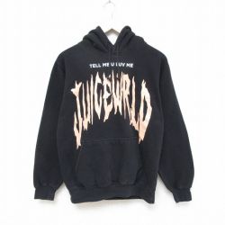 M★古着 長袖 ヒップホップ ラップ スウェット パーカー メンズ 00年代 00s ジュースワールド 黒 ブラック 25mar26 中古 スエット トレーナー トップス