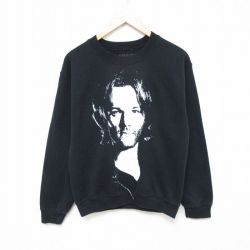 S★古着 長袖 スウェット メンズ ドラマ スーパーナチュラル クルーネック 黒 ブラック 25mar26 中古 スエット トレーナー トップス