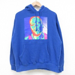 M★古着 長袖 ヒップホップ ラップ スウェット パーカー メンズ 00年代 00s ノトーリアスBIG ブロックハンプトン コットン 青 ブルー 25mar27 中古 スエット トレーナー トップス