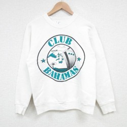 【50%OFF】S★古着 フルーツオブザルーム 長袖 スウェット メンズ 80年代 80s バハマ ラグラン クルーネック USA製 白 ホワイト 25mar27 中古 スエット トレーナー トップス