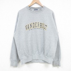 L★古着 ジャンスポーツ 長袖 スウェット メンズ 00年代 00s VANDERBILT 大学 クルーネック グレー 霜降り 25mar27 中古 スエット トレーナー トップス
