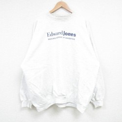 【50%OFF】XL★古着 ヘインズ Hanes 長袖 スウェット メンズ 00年代 00s Edward Jones 大きいサイズ クルーネック 薄グレー 霜降り 25mar27 中古 スエット トレーナー トップス