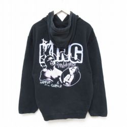 XL★古着 長袖 スウェット パーカー メンズ KING 黒 ブラック 25mar28 中古 スエット トレーナー トップス