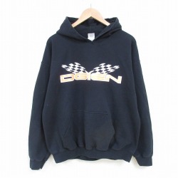 L★古着 長袖 スウェット パーカー メンズ 00年代 00s DGIEN 黒 ブラック 25mar28 中古 スエット トレーナー トップス