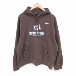 XL★古着 ナイキ NIKE 長袖 スウェット パーカー メンズ タフツ 大学 クロスカントリー 大きいサイズ 茶 ブラウン 25mar28 中古 スエット トレーナー トップス