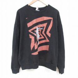 XL★古着 TULTEX 長袖 スウェット メンズ マーベル ブラックウィドウ 大きいサイズ クルーネック 黒 ブラック 25mar29 中古 スエット トレーナー トップス