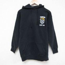【50%OFF】M★古着 長袖 スウェット パーカー メンズ 00年代 00s TEAMSTERS USA製 黒 ブラック 25mar31 中古 スエット トレーナー トップス