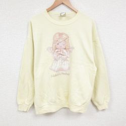 【50%OFF】XL★古着 リー Lee 長袖 スウェット メンズ 00年代 00s ワイルドサイド エンジェル 大きいサイズ クルーネック 薄黄 イエロー 25apr01 中古 スエット トレーナー トップス
