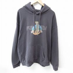 【50%OFF】XL★古着 長袖 ロック バンド スウェット パーカー メンズ PURA VIDA 大きいサイズ 濃グレー 25apr03 中古 スエット トレーナー トップス