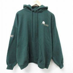 XL★古着 ヘインズ Hanes 長袖 スウェット パーカー メンズ 00年代 00s ALLIANCE 大きいサイズ 濃緑 グリーン 25apr03 中古 スエット トレーナー トップス