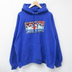 XL★古着 ヘインズ Hanes 長袖 スウェット パーカー メンズ 00年代 00s 鳥 大きいサイズ 青 ブルー 25apr05 中古 スエット トレーナー トップス