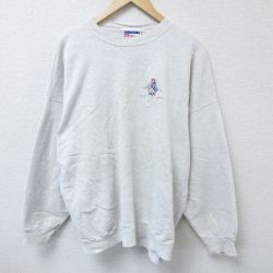 【50%OFF】XL★古着 ヘインズ Hanes 長袖 スウェット メンズ 00年代 00s ソルトレイクシティ オリンピック 大きいサイズ クルーネック 薄グレー 霜降り 25apr07 中古 スエット トレーナー トップス