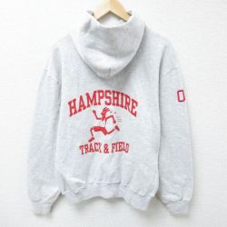 M★古着 ラッセル 長袖 スウェット パーカー メンズ 00年代 00s 男性 グレー 霜降り 【spe】 25apr07 中古 スエット トレーナー トップス
