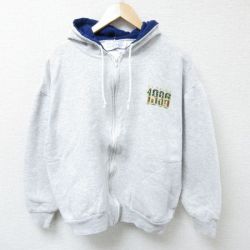 XL★古着 長袖 フルジップ スウェット パーカー メンズ 90年代 90s フロリダ 1996 大きいサイズ USA製 グレー 霜降り 25apr07 中古 スエット トレーナー トップス
