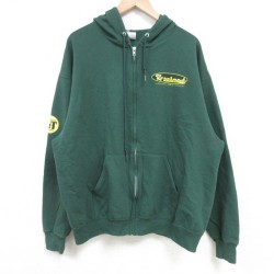 XL★古着 ジャージーズ 長袖 フルジップ スウェット パーカー メンズ 00年代 00s Roseland Theater 緑 グリーン 25apr08 中古 スエット トレーナー トップス