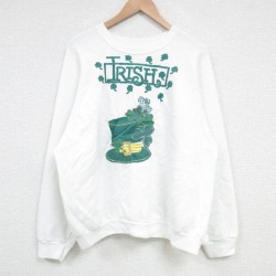 【50%OFF】XL★古着 TULTEX 長袖 スウェット メンズ 90年代 90s IRISH ラグラン クルーネック USA製 白 ホワイト 25apr08 中古 スエット トレーナー トップス