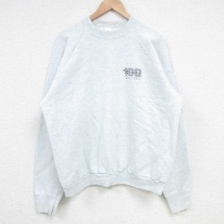 【50%OFF】XL★古着 フルーツオブザルーム 長袖 スウェット メンズ 90年代 90s Purina Chow ラグラン クルーネック USA製 薄グレー 霜降り 25apr08 中古 スエット トレーナー トップス