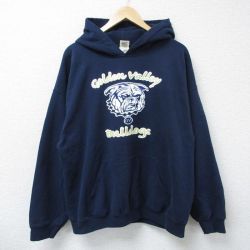 【50%OFF】XL★古着 長袖 スウェット パーカー メンズ 00年代 00s ブルドッグス 大きいサイズ 紺 ネイビー 25apr08 中古 スエット トレーナー トップス