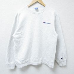 【50%OFF】M★古着 チャンピオン Champion 長袖 スウェット メンズ 90年代 90s ワンポイントロゴ クルーネック USA製 薄グレー 霜降り 25apr08 中古 スエット トレーナー トップス