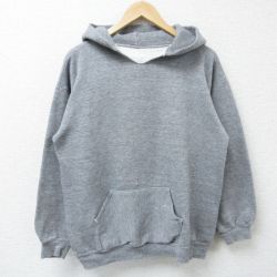 L★古着 ラッセル 長袖 スウェット パーカー メンズ 70年代 70s 無地 USA製 グレー 霜降り 【spe】 25apr08 中古 スエット トレーナー トップス