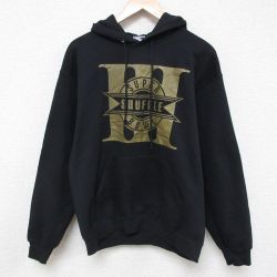 L★古着 ジャージーズ 長袖 スウェット パーカー メンズ 00年代 00s スーパーボウル 黒 ブラック 25apr08 中古 スエット トレーナー トップス