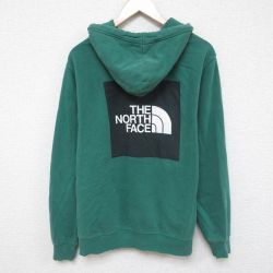 【20%OFF】XL★古着 ノースフェイス THE NORTH FACE 長袖 スウェット パーカー メンズ ビッグロゴ 緑 グリーン 25apr08 中古 スエット トレーナー トップス