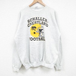 【50%OFF】XL★古着 長袖 スウェット メンズ 90年代 90s SCHALLER CRESTLAND クルーネック USA製 グレー 霜降り 25apr09 中古 スエット トレーナー トップス