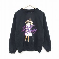 M★古着 長袖 スウェット メンズ 00年代 00s 映画 ダーティダンシング クルーネック 黒 ブラック 【spe】 25apr09 中古 スエット トレーナー トップス
